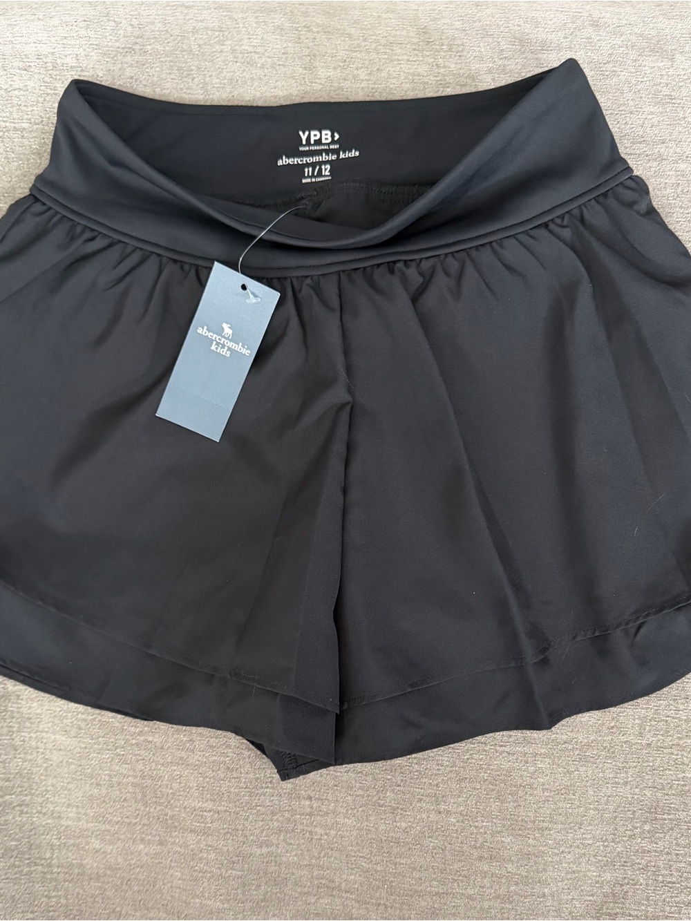 abercrombie kids Black Layered Athletic Shorts